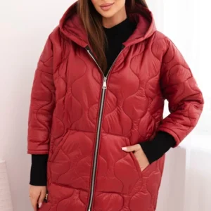 Moteriška žieminė striukė Plus Size su gobtuvu