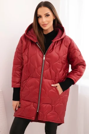Moteriška žieminė striukė Plus Size su gobtuvu