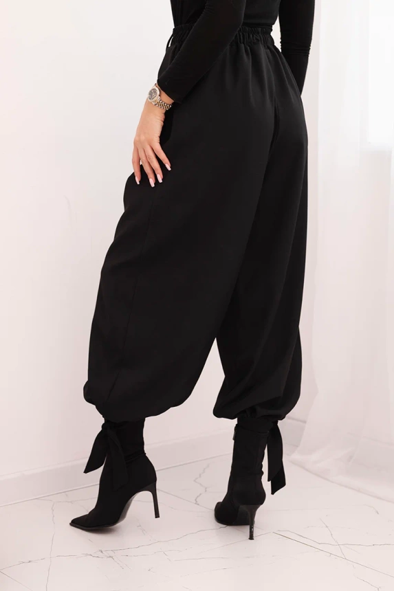 36587_2 Moteriškos kelnės su plačiomis kojomis ir raišteliu apačioje - Image 3