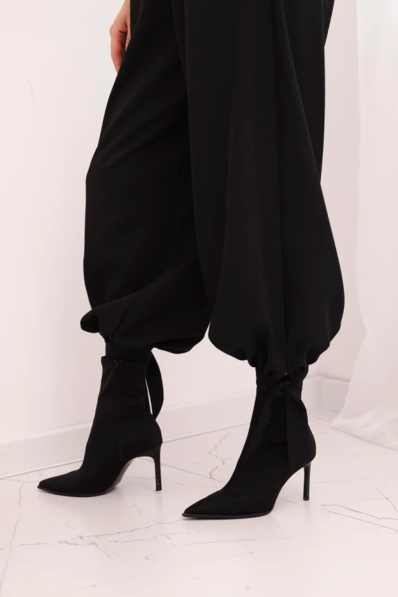 36587_4 Moteriškos kelnės su plačiomis kojomis ir raišteliu apačioje - Image 4