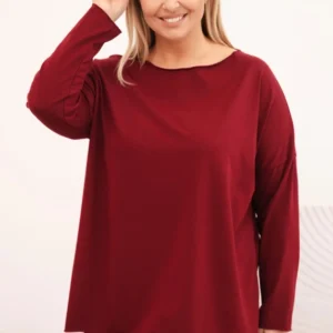 Moteriška bluzonė Plus Size asimetriška su ilgomis rankovėmis