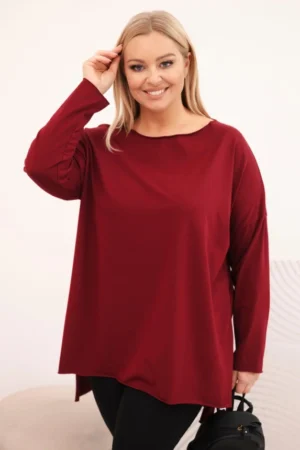 Moteriška bluzonė Plus Size asimetriška su ilgomis rankovėmis