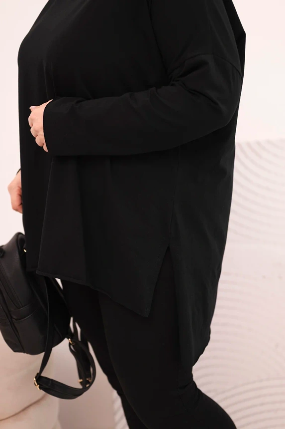 36750_4 Moteriška Plus Size asimetriška palaidinė su ilgomis rankovėmis - Image 4