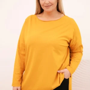 Asimetrinė moteriška bluzonė Plus Size su ilgomis rankovėmis