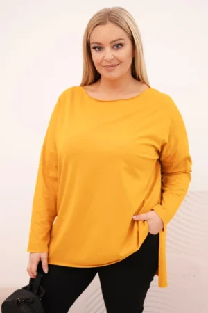 Asimetrinė moteriška bluzonė Plus Size su ilgomis rankovėmis