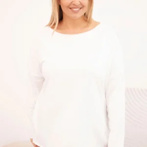 Moteriška Plus Size asimetrinė palaidinė su ilgomis rankovėmis