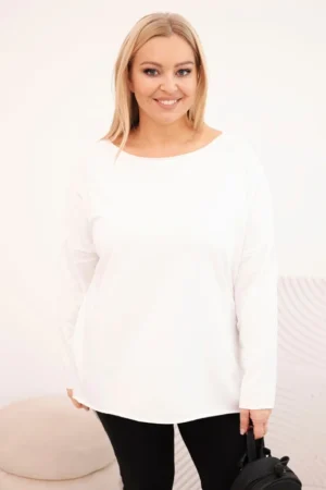 Moteriška Plus Size asimetrinė palaidinė su ilgomis rankovėmis