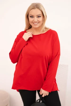 Moteriška bluzonė Plus Size asimetrinė su ilgomis rankovėmis