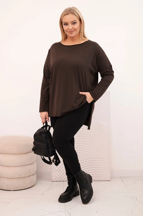 36759_1 Moteriška asimetrinė medvilninė bluzonė Plus Size su ilgomis rankovėmis - Image 2