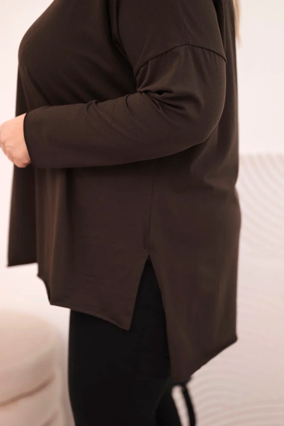 36759_3 Moteriška asimetrinė medvilninė bluzonė Plus Size su ilgomis rankovėmis - Image 4