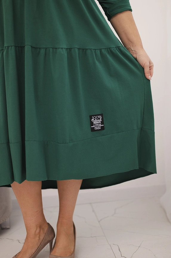 36814_4 Moteriška medvilninė suknelė Plus Size su volanais ir pasuktais rankovėmis - Image 4