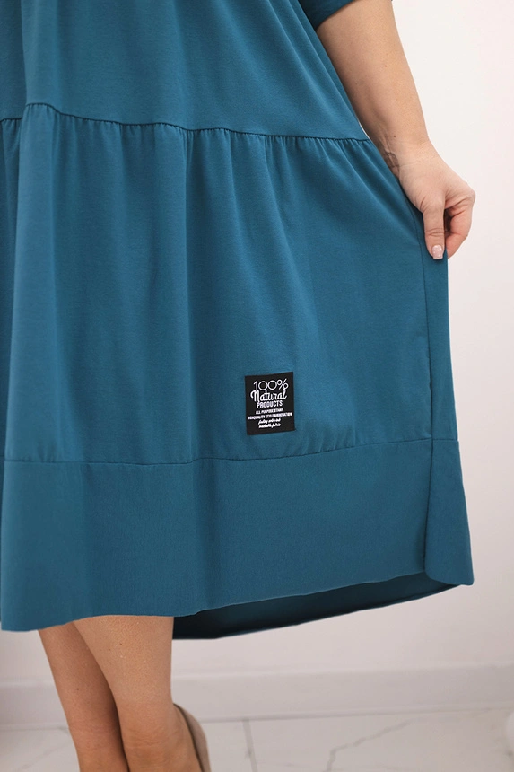 36820_4 Moteriška medvilninė suknelė Plus Size su volanais ir apverstomis rankovėmis jūros - Image 4