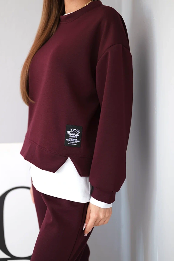 36862_4 Moteriškas su laisvu džemperiu ir treningo kelnėmis sliwka - Image 4