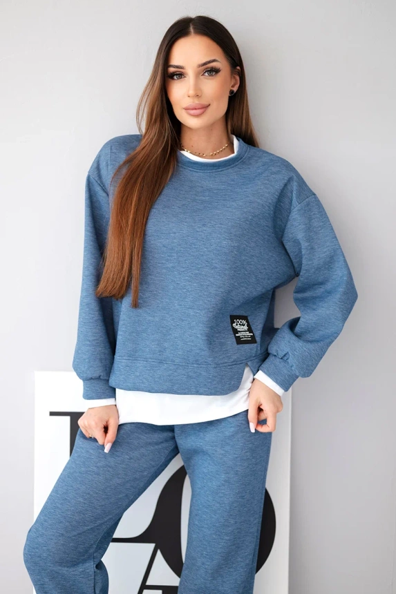 36869_3 Moteriškas su laisva palaidine ir melanžo kelnėmis