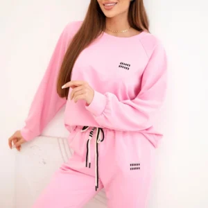 Moteriškas iš viskozės su švarku ir kelnėmis šviesiai