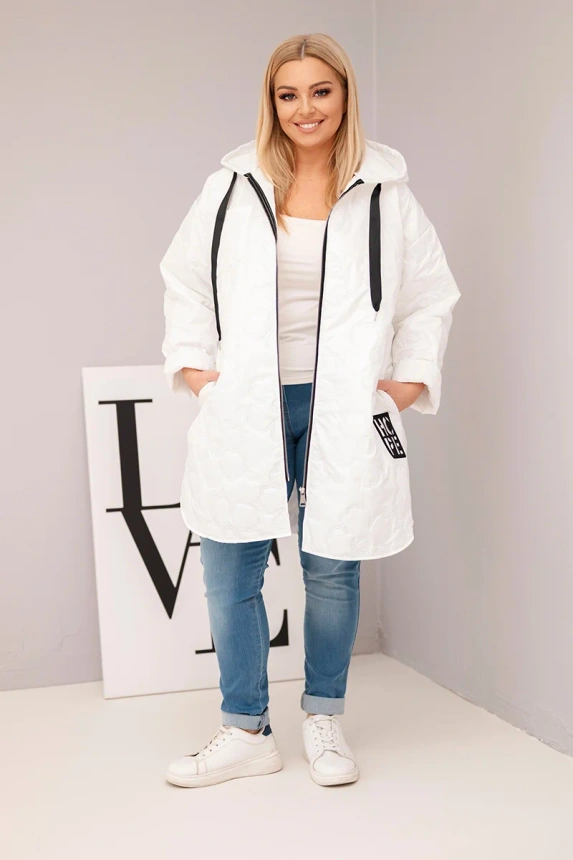 36888_1 Moteriška Plus Size pamušalinė striukė su gobtuvu ir užrašu HOPE - Image 2