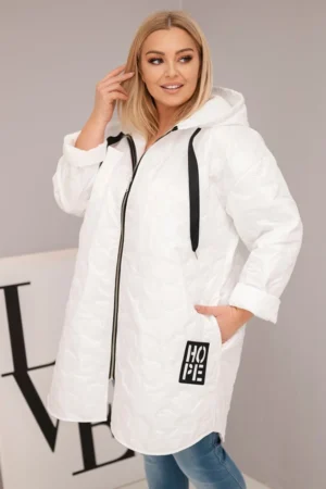 Moteriška Plus Size pamušalinė striukė su gobtuvu ir užrašu HOPE