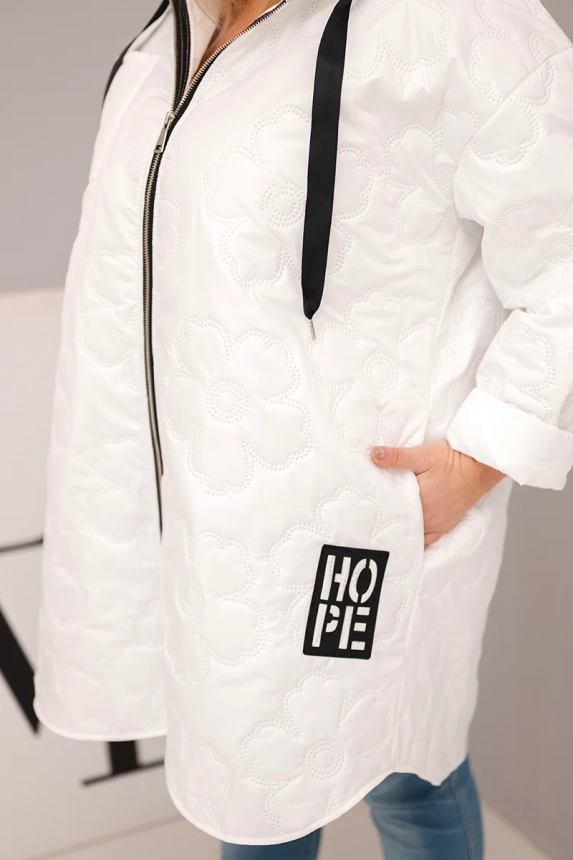 36888_4 Moteriška Plus Size pamušalinė striukė su gobtuvu ir užrašu HOPE - Image 4