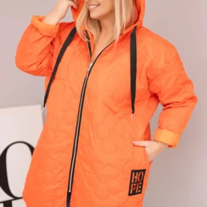 Moteriška Plus Size pamušalinė striukė su gobtuvu ir užrašu HOPE