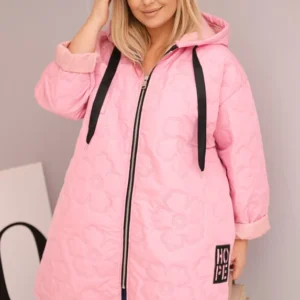 Moteriška Plus Size pamušaluota striukė su gobtuvu ir užrašu HOPE saldžiaružė