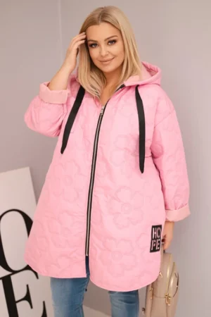 Moteriška Plus Size pamušaluota striukė su gobtuvu ir užrašu HOPE saldžiaružė