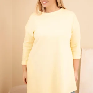 Moteriška suknelė Plus Size iš viskozės su laisvu siluetu ir ilgu rankoviu