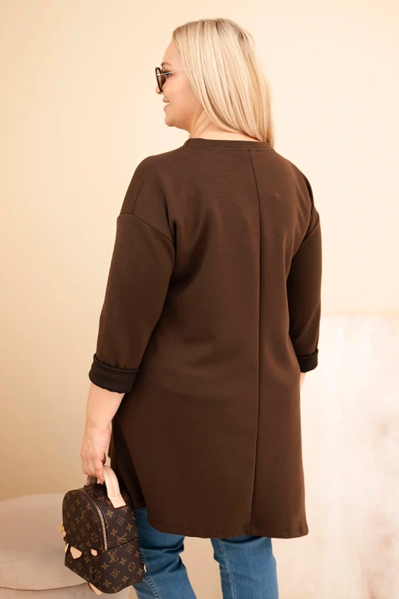 36904_2 Moteriška Plus Size suknelė iš viskozės su laisvu siluetu ir ilgomis rankovėmis - Image 3