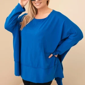 Moteriška tunika Plus Size iš medvilnės su asimetrišku apačiu chabrowa