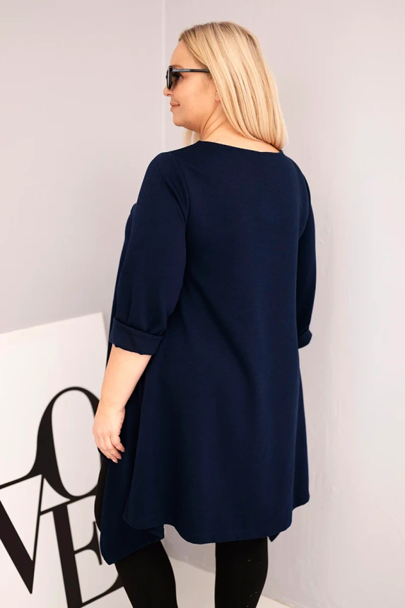 36932_1 Moteriška Plus Size medvilninė tunika asimetriško kirpimo - Image 2