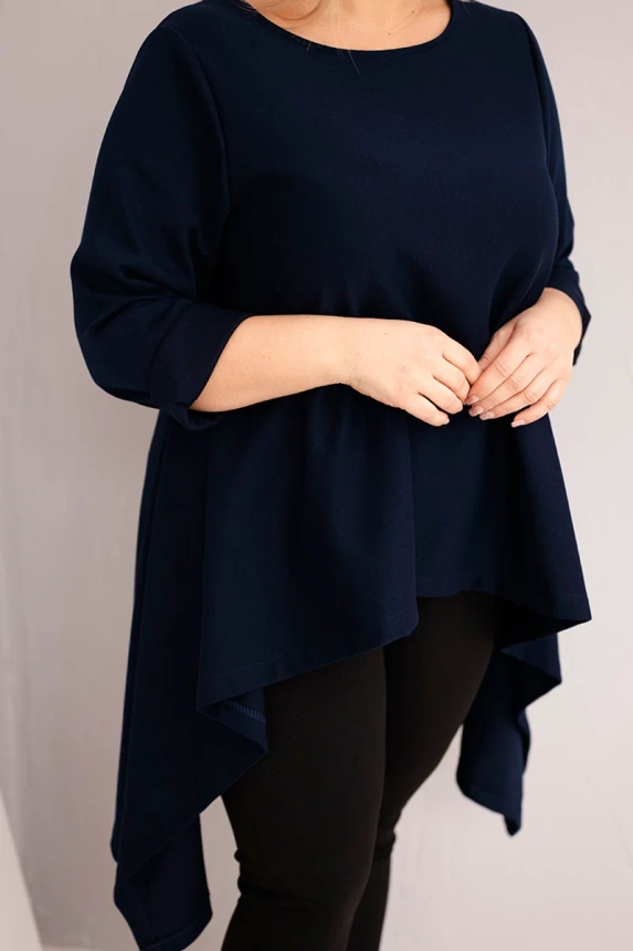 36932_2 Moteriška Plus Size medvilninė tunika asimetriško kirpimo - Image 3