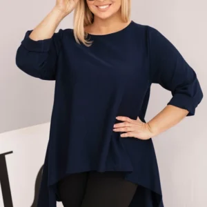 Moteriška Plus Size medvilninė tunika asimetriško kirpimo