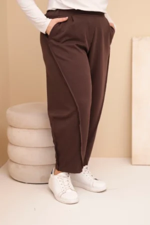 Moteriškos medvilninės kelnes Plus Size laisvo kirpimo su aukštu liemeniu