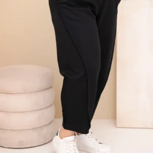 Moteriškos plonos medvilnės kelnės Plus Size laisvo kirpimo su aukštu liemeniu