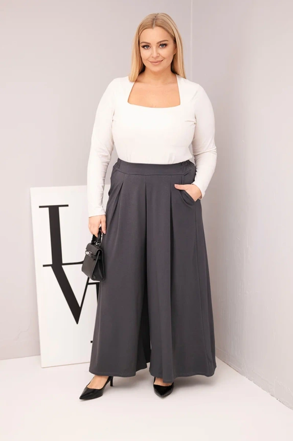 36944_1 Moteriškos medvilninės Plus Size kelnės plačiais džinsais ir laisvu kirpimu - Image 2