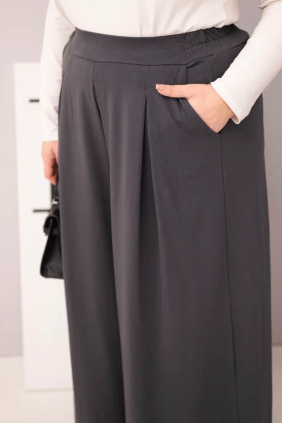 36944_3 Moteriškos medvilninės Plus Size kelnės plačiais džinsais ir laisvu kirpimu - Image 4