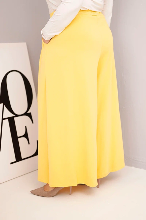 36945_2 Moteriškos plačios kojos medvilninės kelnės Plus Size ir laisvu kirpimu - Image 3