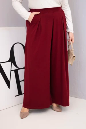 Moteriškos medvilninės Plus Size kelnės su plačiomis kojomis ir laisvu siluetu