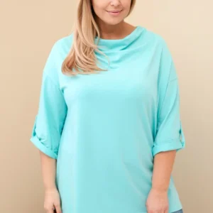 Moteriška Plus Size marškinėliai su medvilne laisvu kirpimu ir vandens iškirpte