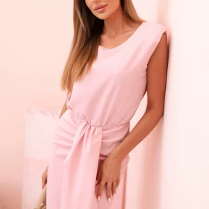 Moteriška medvilninė raukinė su V formos iškirpte ir mygtukais tamsiai