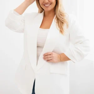 Moteriška elegantiška Plus Size švarkas ecru