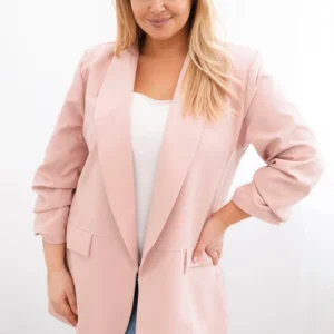 Moteriška elegantiška Plus Size švarkas tamsiai