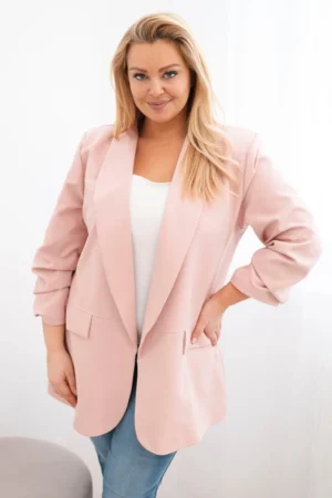 Moteriška elegantiška Plus Size švarkas tamsiai