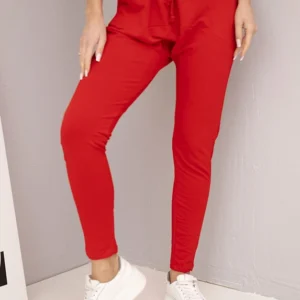 Moteriškos sportinės kelnės su elastinga juosta ir raišteliu