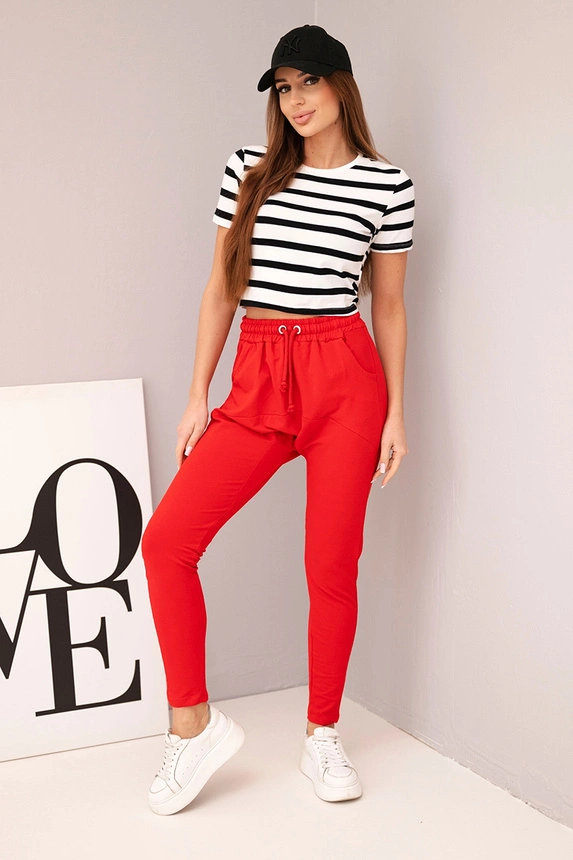 37324_4 Moteriškos sportinės kelnės su elastinga juosta ir raišteliu - Image 4