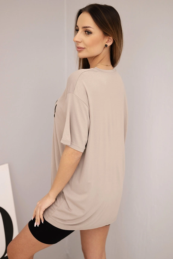 37327_2 Moteriškas su laisva palaidine ir priderintomis šortais bežinis - Image 4