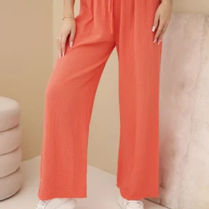 Maloninės plačios kojinės muslino kelnės malinowe