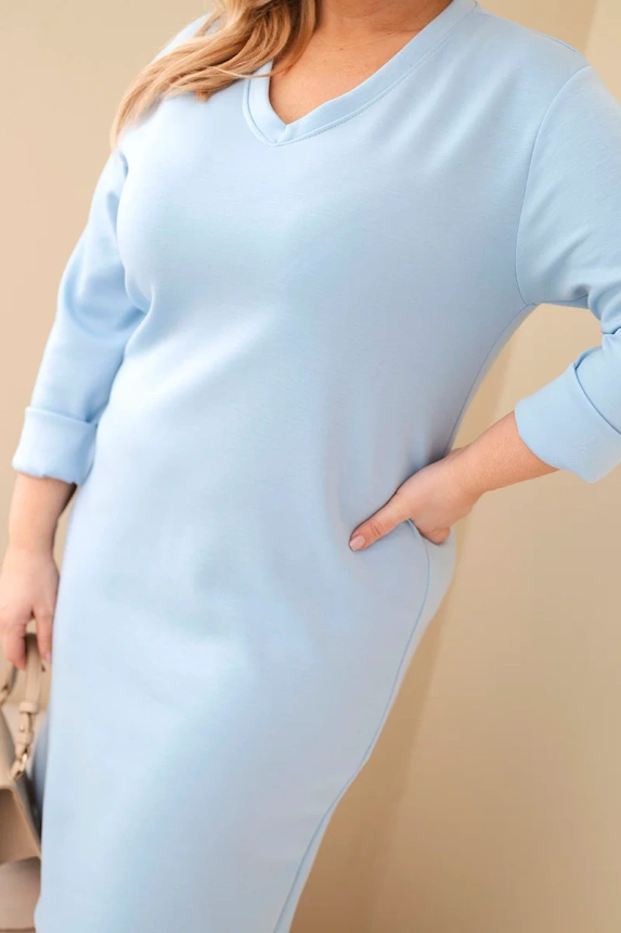 37707_4 Dydžio plius dydžio suknelė su V iškirpte ir rankovėmis - Image 4