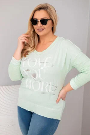 Moteriška Plus Size marškinėliai su užrašu Love You More