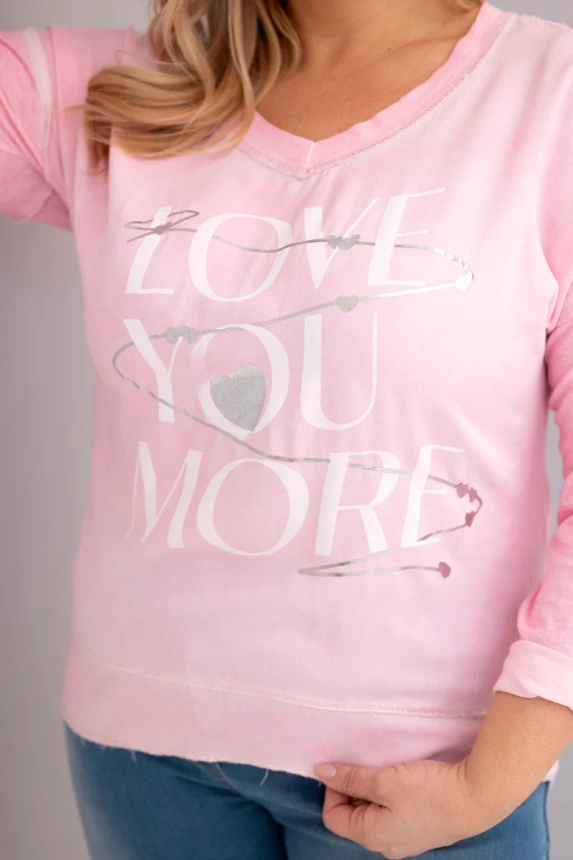 37743_3 Moteriška bluzonė Plus Size su užrašu Love You More šviesiai - Image 2