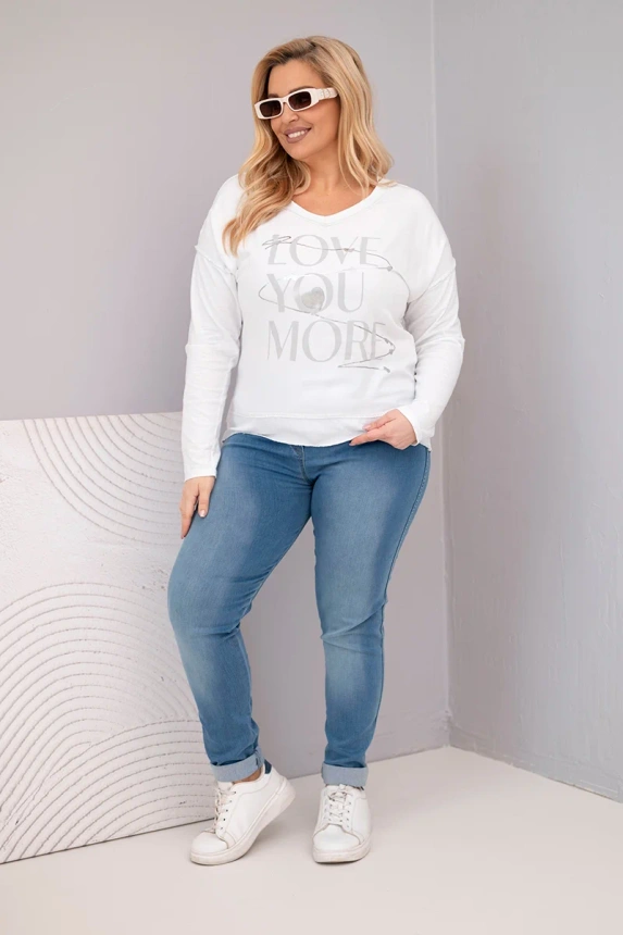 37744_1 Moteriška Plus Size bluzonė su užrašu Love You More - Image 3